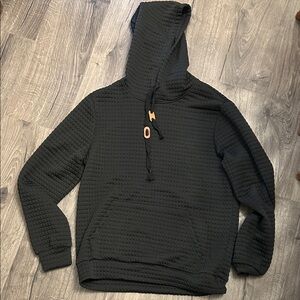 NFINITY Black Textured Men's Hoodie
